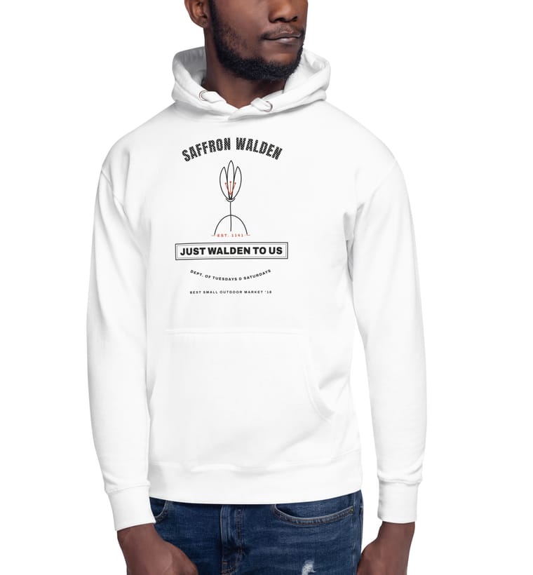 JUST WALDEN hoodie in white, worn