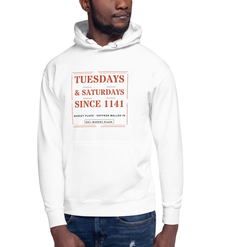 SINCE 1141 hoodie in white, worn