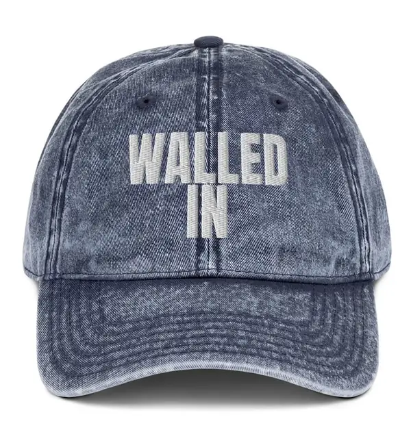 WALLED IN wordmark cap, navy